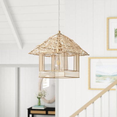 1 luminaire suspendu réglable en fer tissé doré