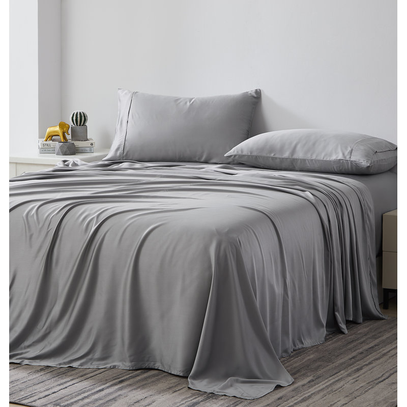 Rayon From Bamboo Extra Deep Pocket Sheet Set, Queen, Steel Gray