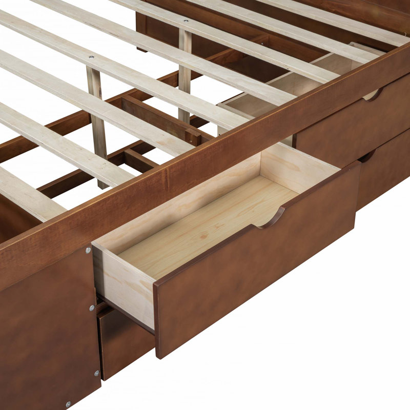 Daybed with Drawers and Shelves, Full/Double, Walnut