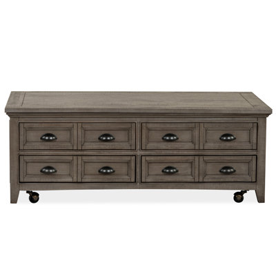 Randell Solid Wood Lift Top 4 Legs Coffee Table with Storage