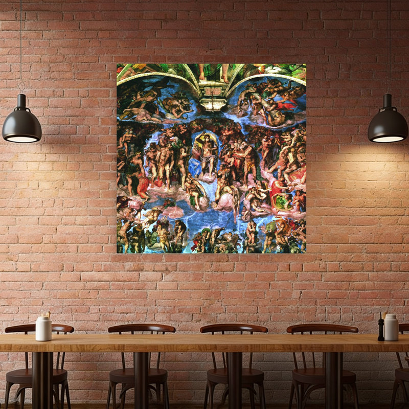 «Sistine Chapel: The Last Judgement», reproduction d'art murale classique contemporaine, 48" H x 48" W
