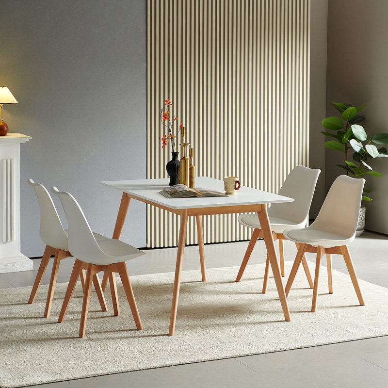 Extendable Beech Solid Wood Base Dining Table