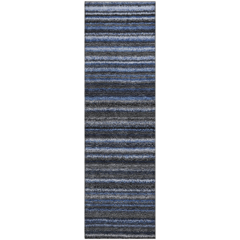 Premium Machine Washable Cerrito AMF598 Blue Rug, Runner 2'3" x 7'6"