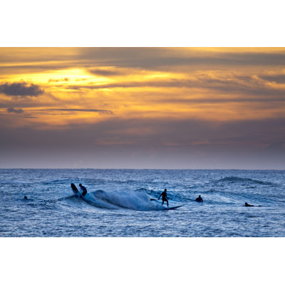 Sunset surfing 1 Piece Wrapped Canvas Wall Art
