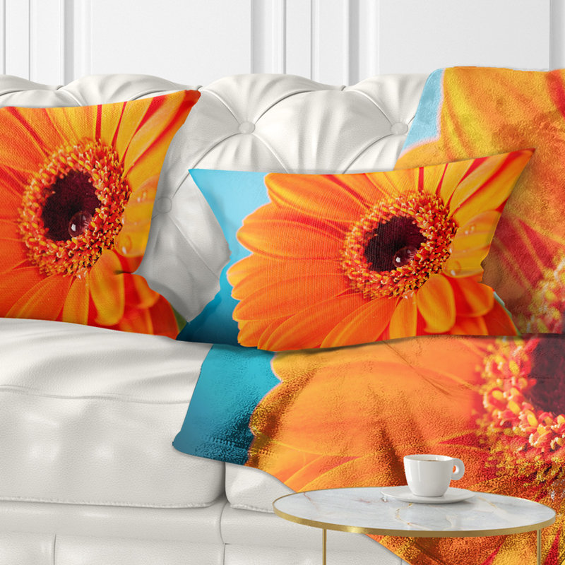Coussin lombaire flowerswork en cascade à gerbera fleur
