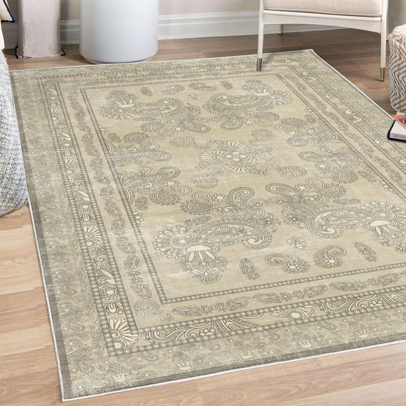 Tapis décoratif Boho, Rectangle 4 pi x 5 pi 5 po