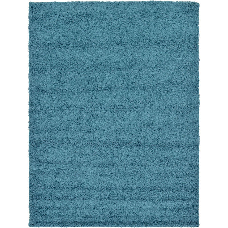Tapis bleu sarcelle Sybil, Rectangle 9 pi x 12 pi