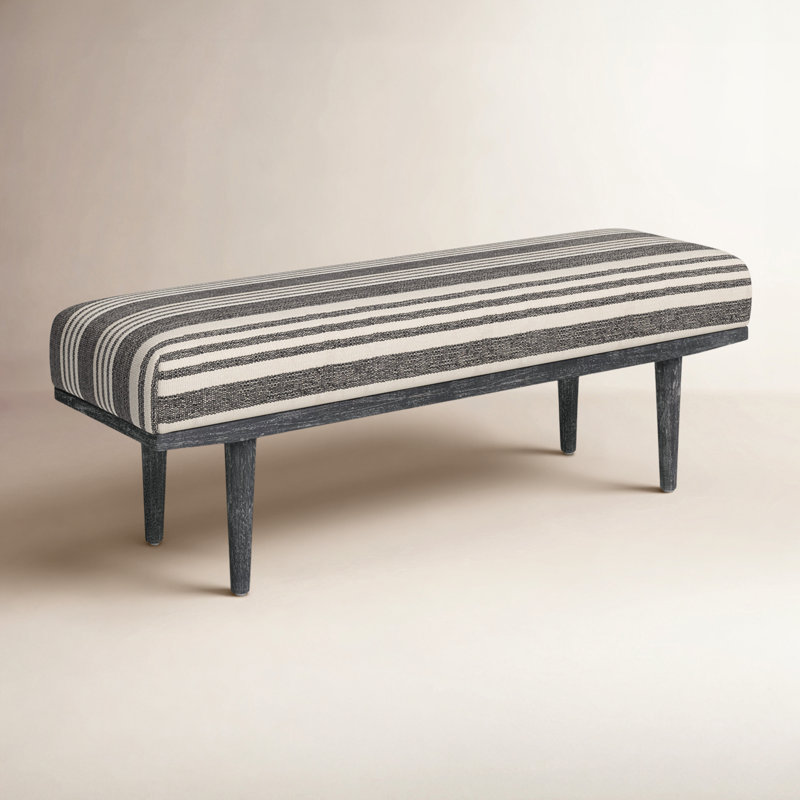 Thorin Upholstered Bench, Gray, Black