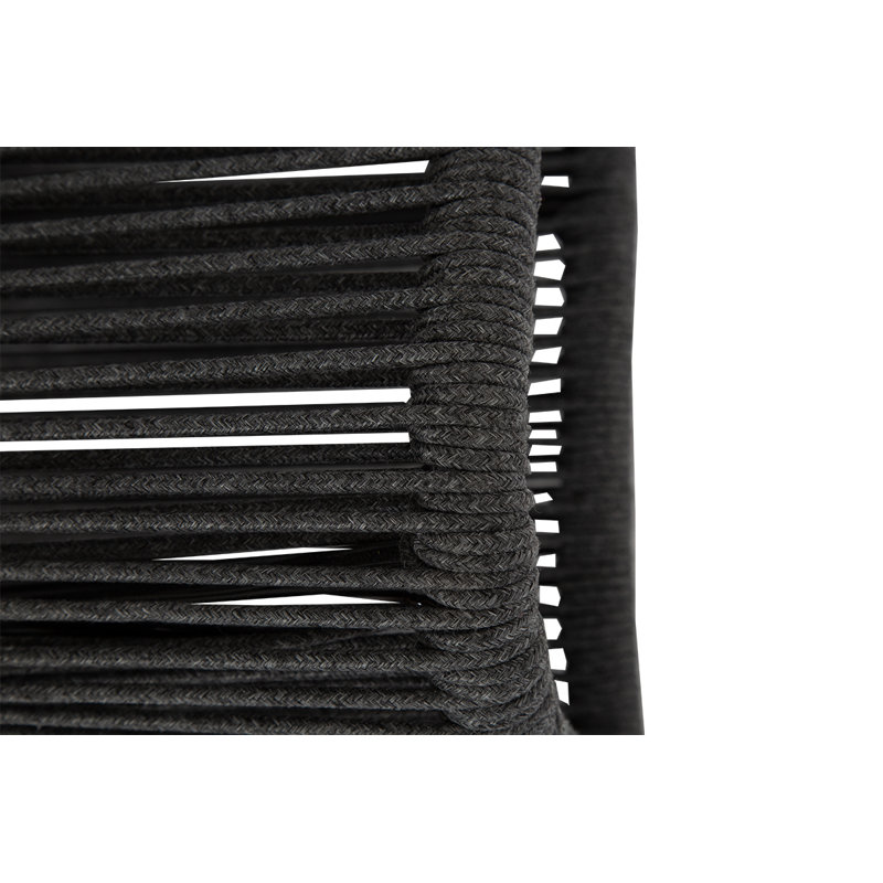 Chaise longue d'extérieur en corde d'oléfine Renfr, Noir