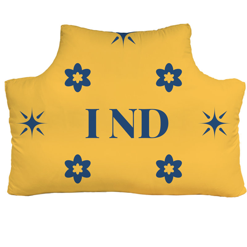 Tête de lit Indianapolis, Jaune / Bleu, Rectangle H 29,5 po x l 39,5 po