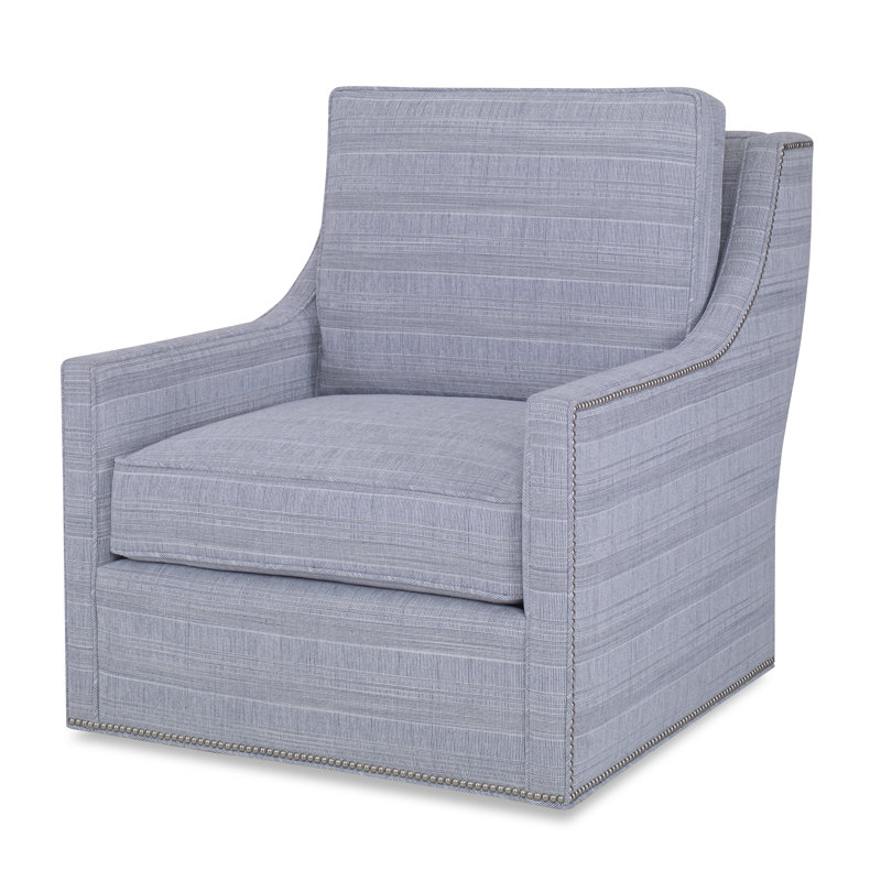 Sonoma Sunbrella® Boucle Swivel Armchair, Elise Linen, Antique Brass Small