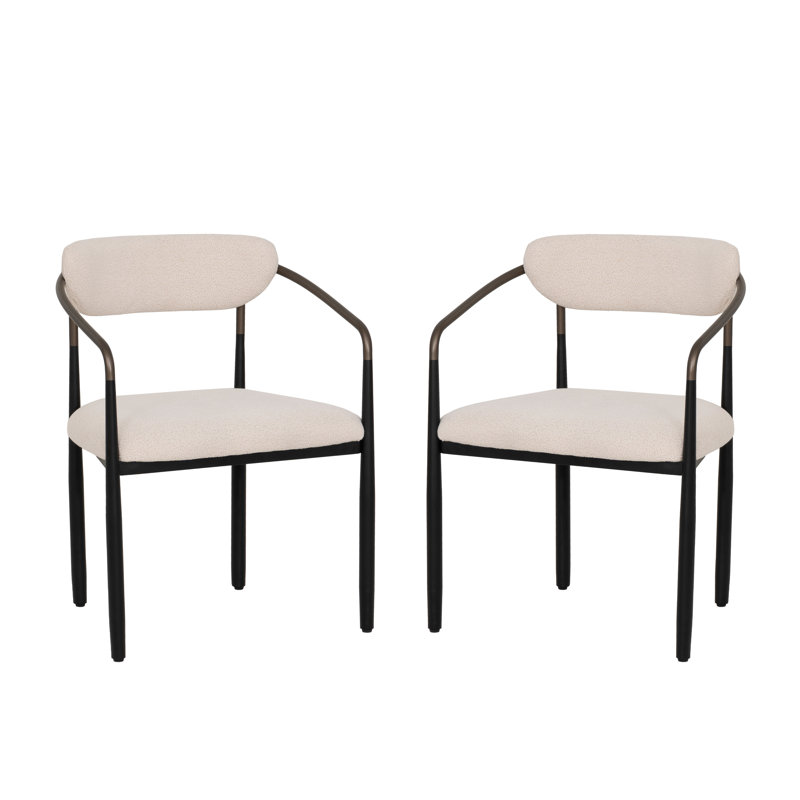 Berkoff Cream Upholstered Dining Chairs Set Of 2