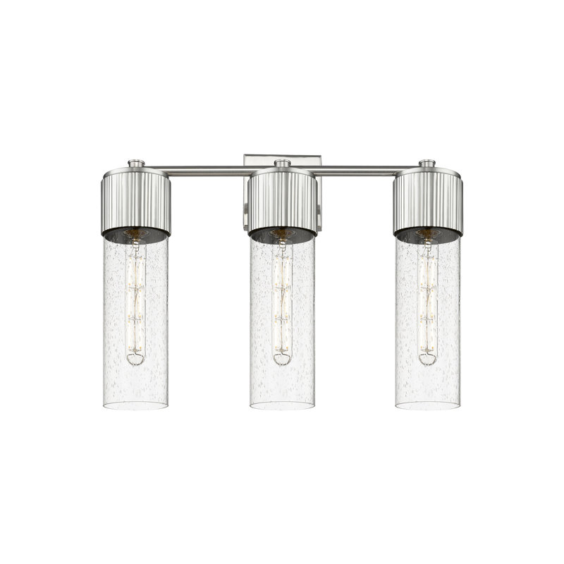 Éclairage pour meuble-lavabo mural 3 lumières 12 "Bolivar, Bullé, Nickel satiné