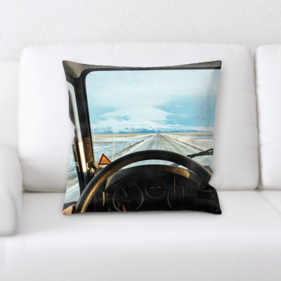 Steering Wheel Microsuede Reversible Throw Pillow