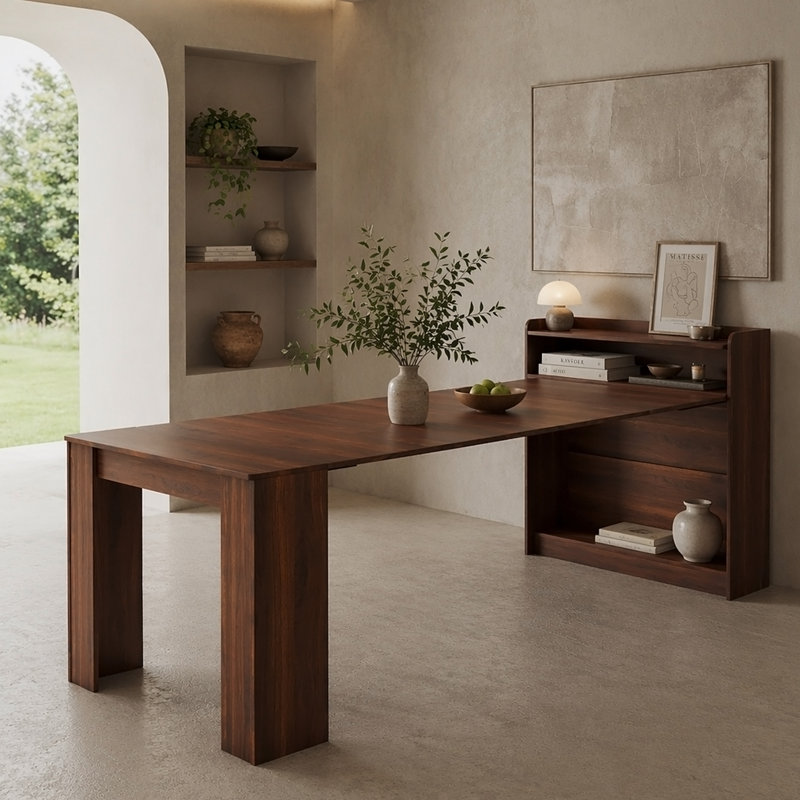 Modern Extendable Dining Table with Storage