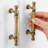 3 Inch Antique Brass Cabinet Pulls 10 Pack French Style Solid Hardware, Smooth Edge, Easy Install, Vintage Brass Kitchen Cabinet Handles for Drawer Dresser Bathroom Vanity Cupboard