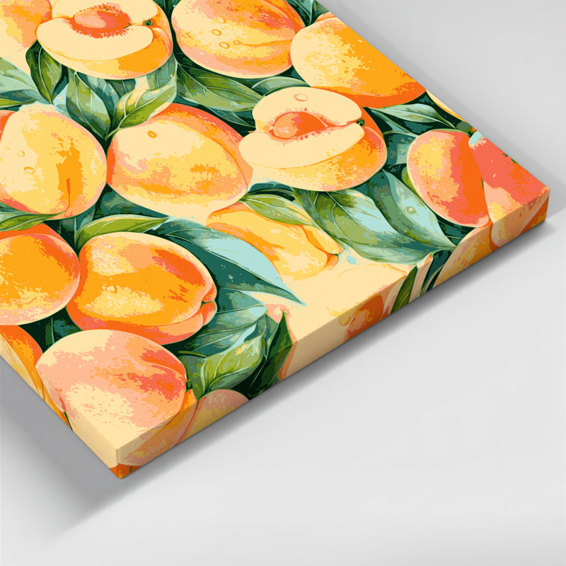 Fruit, abricot brun, art mural sur toile, H 12 po x l 18 po