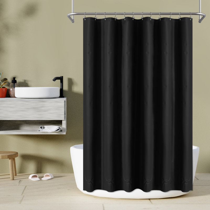 Doublure de rideau de douche imperméable Adriaan en PEVA avec ourlet lesté, H 72 po x l 72 po, Noir
