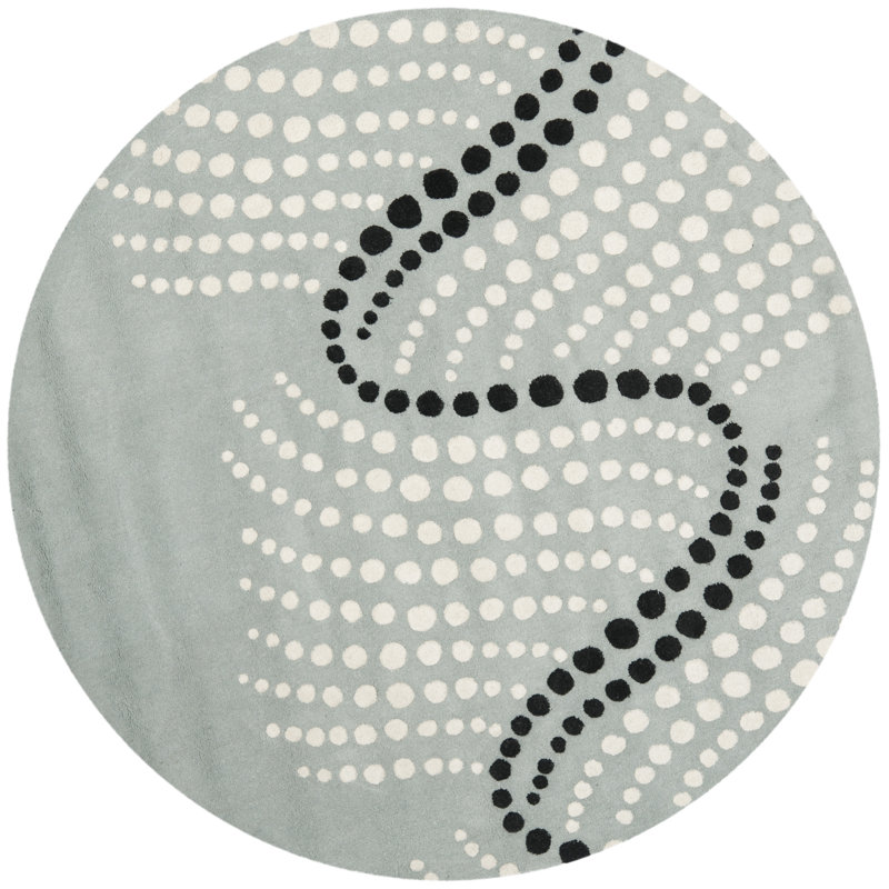 Carolette Hand Tufted Wool And Viscose Abstract Rug, Round 8'
