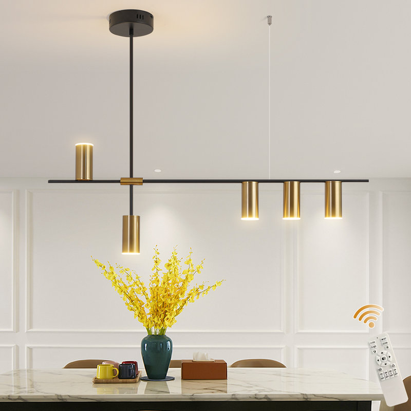 Tais 5 - Light Black LED Kitchen Island Pendant, Gold