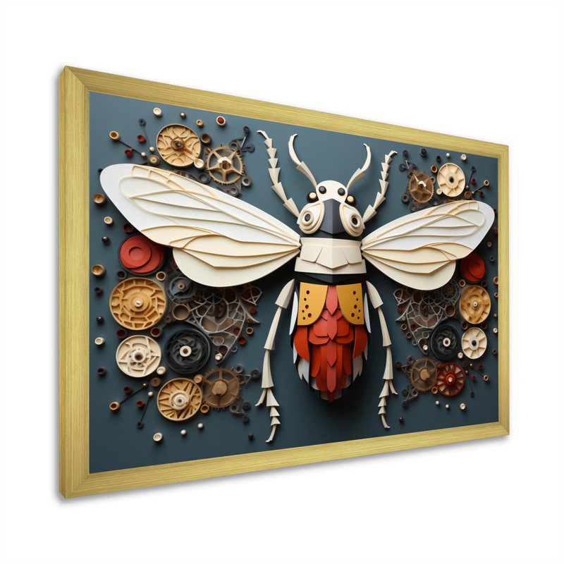 Insectes, insectes, petites merveilles I, H 16 po x l 32 po x P 1 po, Cadre doré à une seule photo
