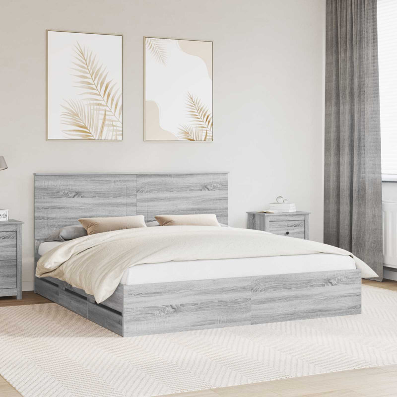 Bed Frame, Super King (6'), Grey Sonoma
