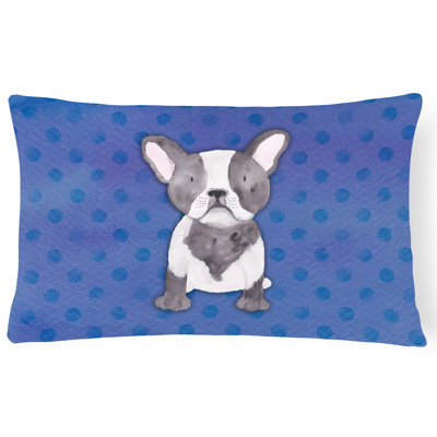 Coussin lombaire en aquarelle french bouledogue