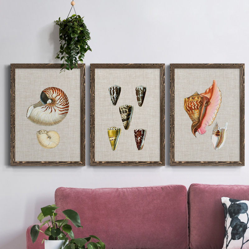 «Cool Gears I», ensemble de 3 peintures sur toile encadrées, Noyer, H 31,5 po x l 47 po x P 1,5 po