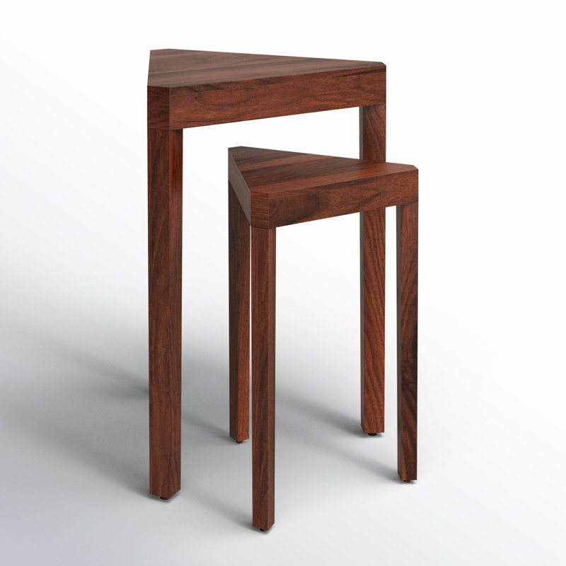 Ardentown Solid Wood Nesting Tables, Walnut Brown