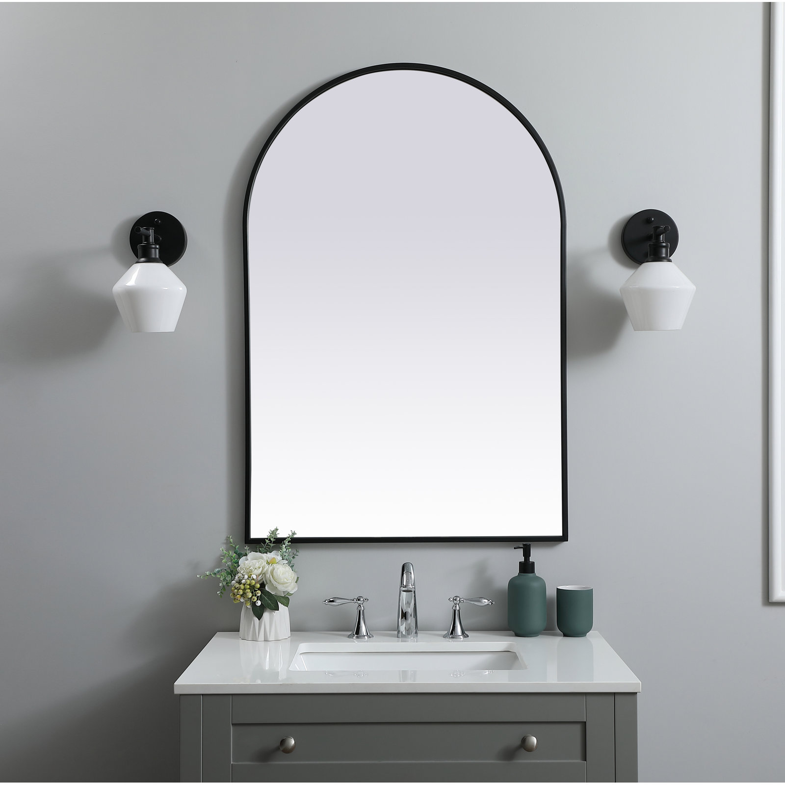 Sabine 36" Accent Mirror, Black, 40" x 27"