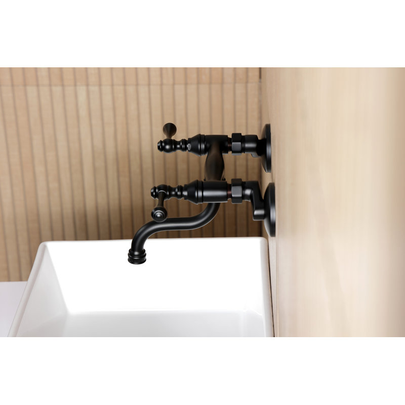 Robinet de salle de bain mural 2 trous Kingston, Noir mat
