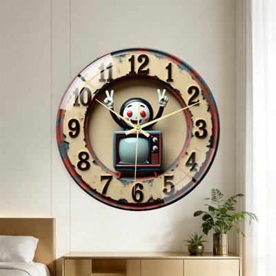 Horloge murale rétro en verre 16 po