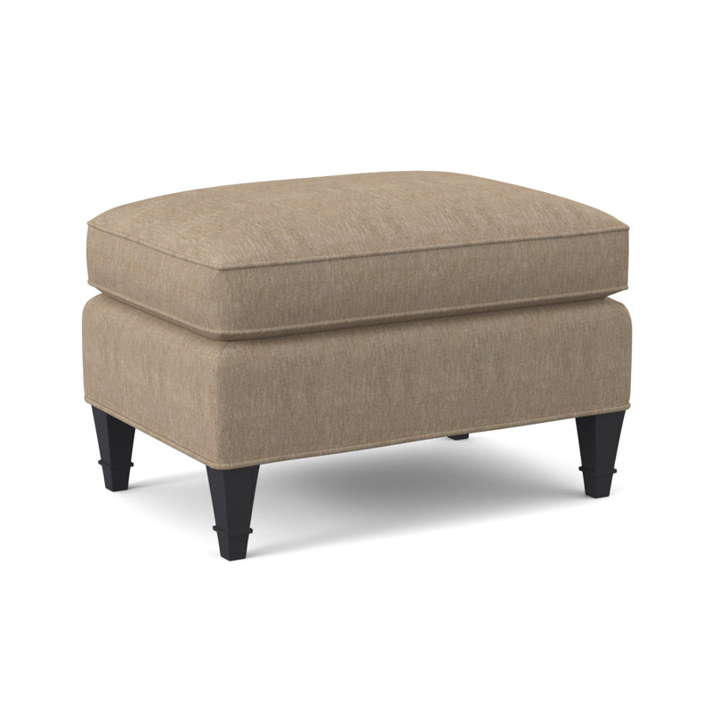 Everton Ottoman, Venice Linen, Vintage Ebony