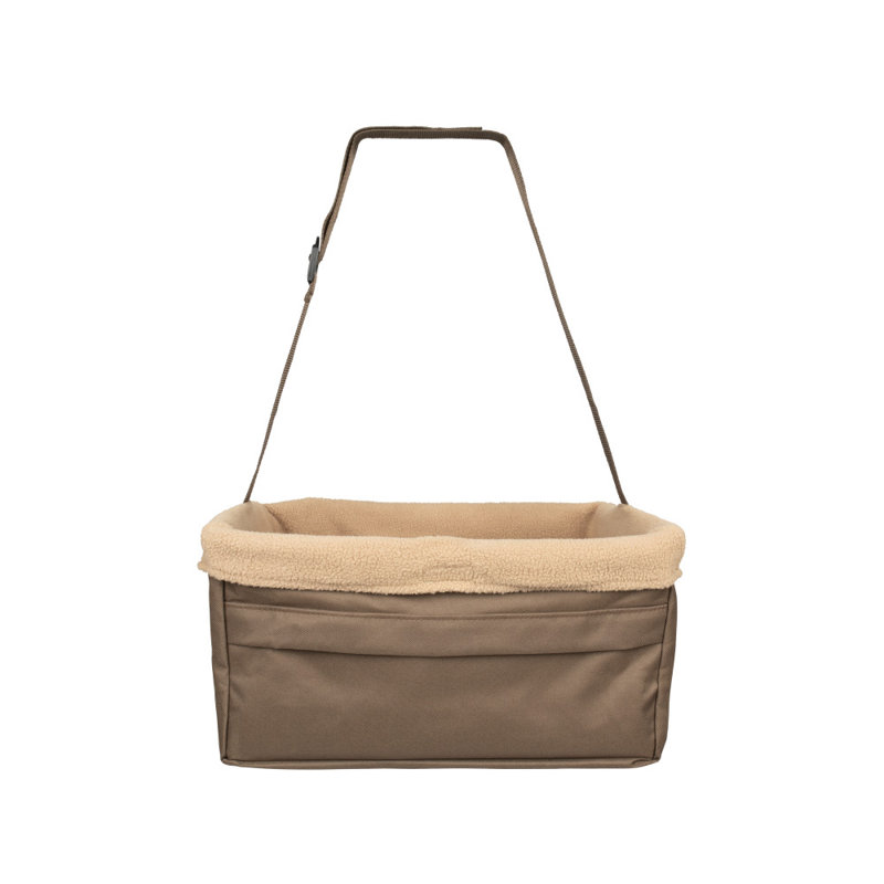 Medium Brown Soft-Sided Dog Car Booster Seat