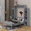 Lit escamotable double avec tablettes et DEL-2091188994