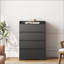 Commode 4 tiroirs, armoire noire sans poignée avec ensemble anti-basculement, 100% imperméable | Chambre à coucher | Panneau de fibres à densité moyenne-394186955