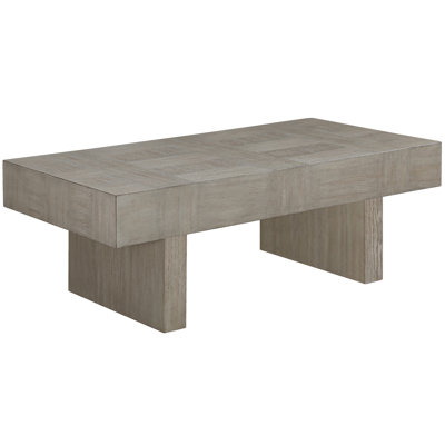 Ultra-Modern Brown Gray Coffee Table - Rectangular Wood Base For Living Space In Material Primary