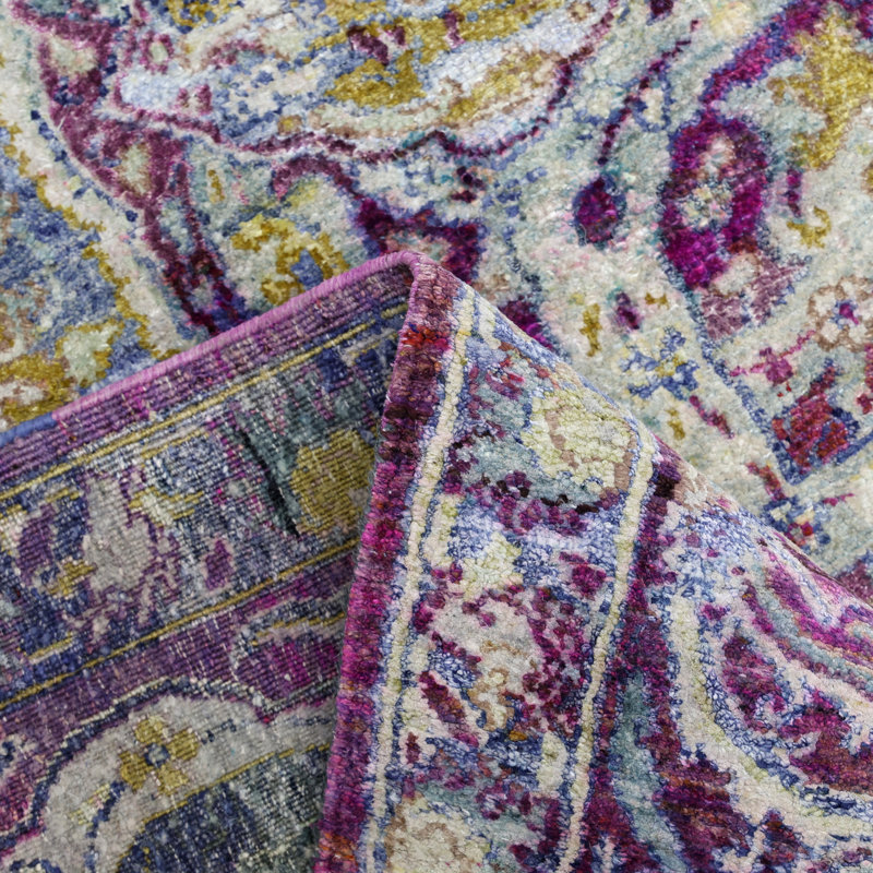 Purple Alchemy Traditional Silk Rug - 7'11"" x 9'8""