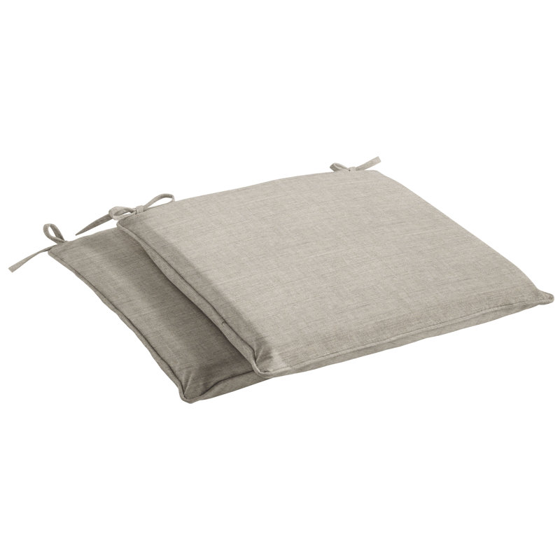 Macaire Sunbrella Outdoor 2'' Dining Chair Chair Pad, 2" H x 17" W x 17" D, Cast Silver Sunbrella® Plainweave
