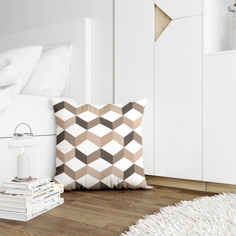 Housse et insert de coussin décoratif en polyester, Beige, L 19 po x H 19 po