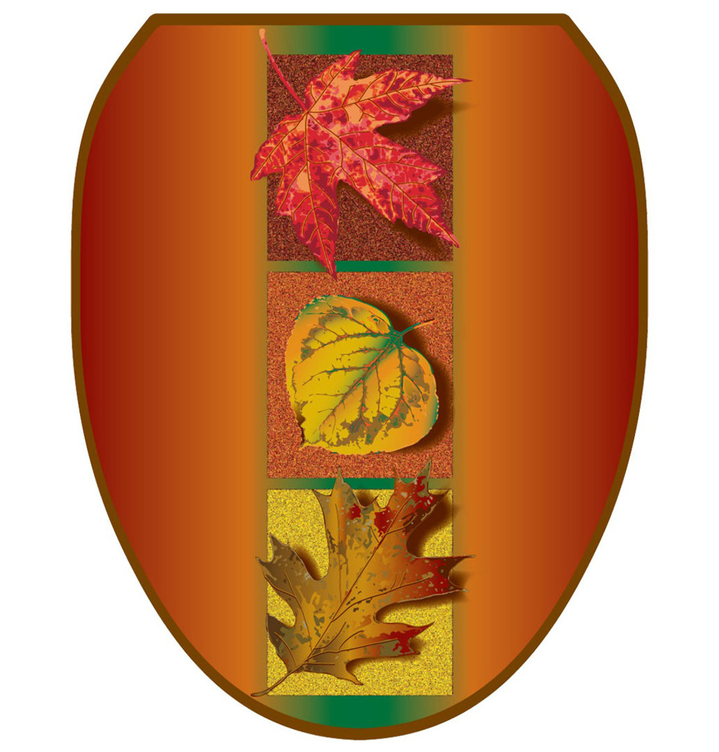 Fall Autumn Leaves Toilet Seat Decal – Toilet Tattoos Static Cling Vinyl Lid Cover Fits Round & Elongated Seats Toilet Tattoos Toilet 