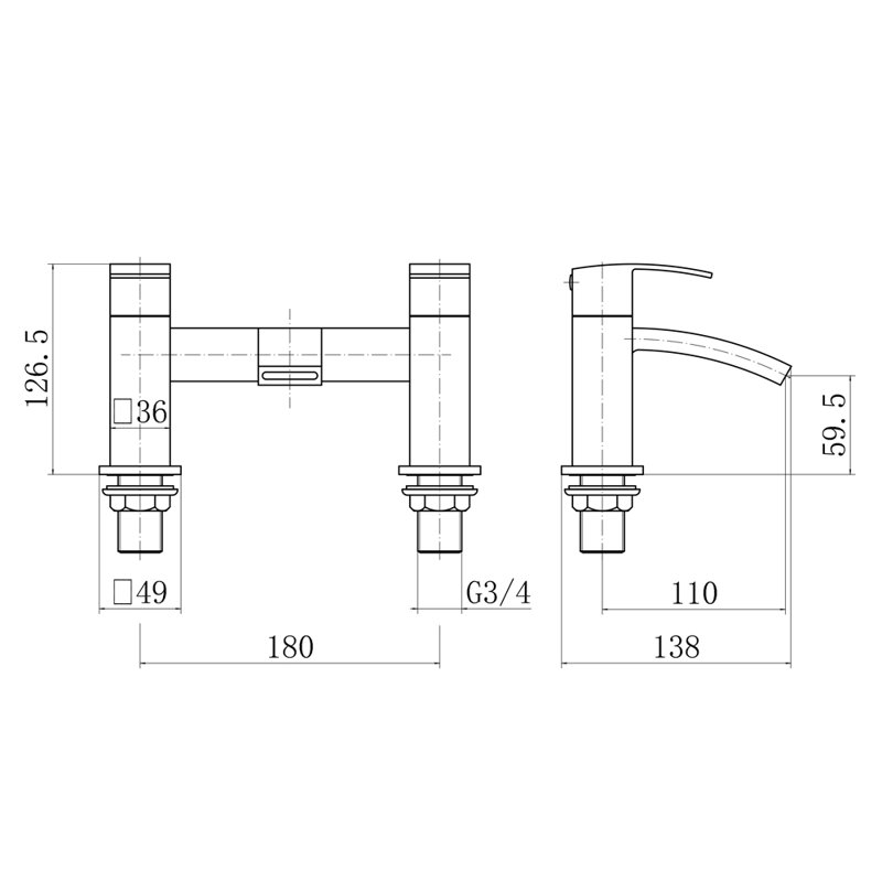 Lambdin Deck Roman Tub Faucet Bath Filler