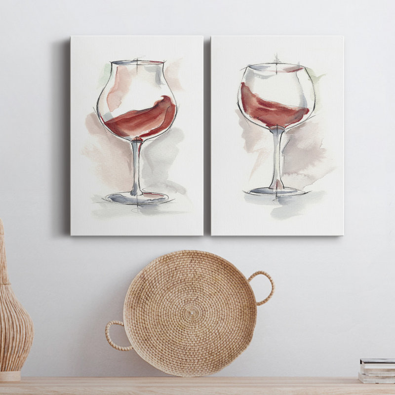 Verre à vin Étude III - Toile tendue avec châssis de qualité supérieure - prête à être accrochée, H 27 po x l 32 po x P 1 po
