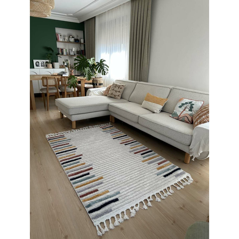 Tivan Striped Indoor / Outdoor Rug, Rectangle 3'11" x 5'11"