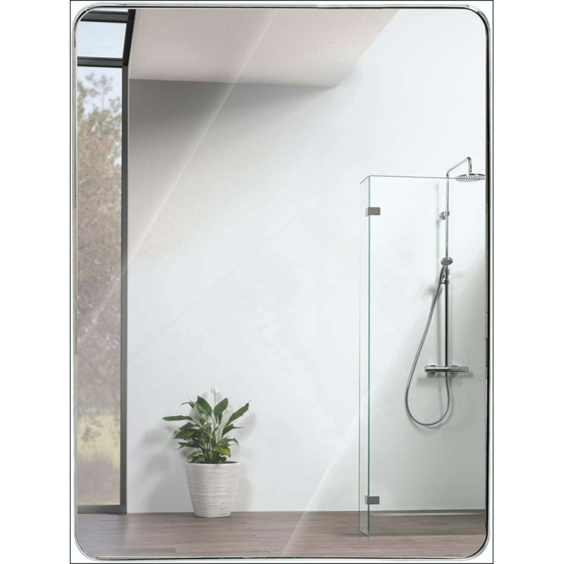 Miroir mural pour salle de bain, Argent, 40 po x 30 po