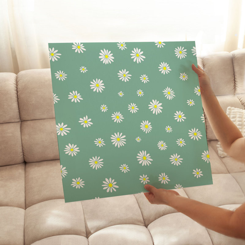 Motif floral de marguerites florales, impression d'art moderne sans cadre, H 12 po x l 12 po