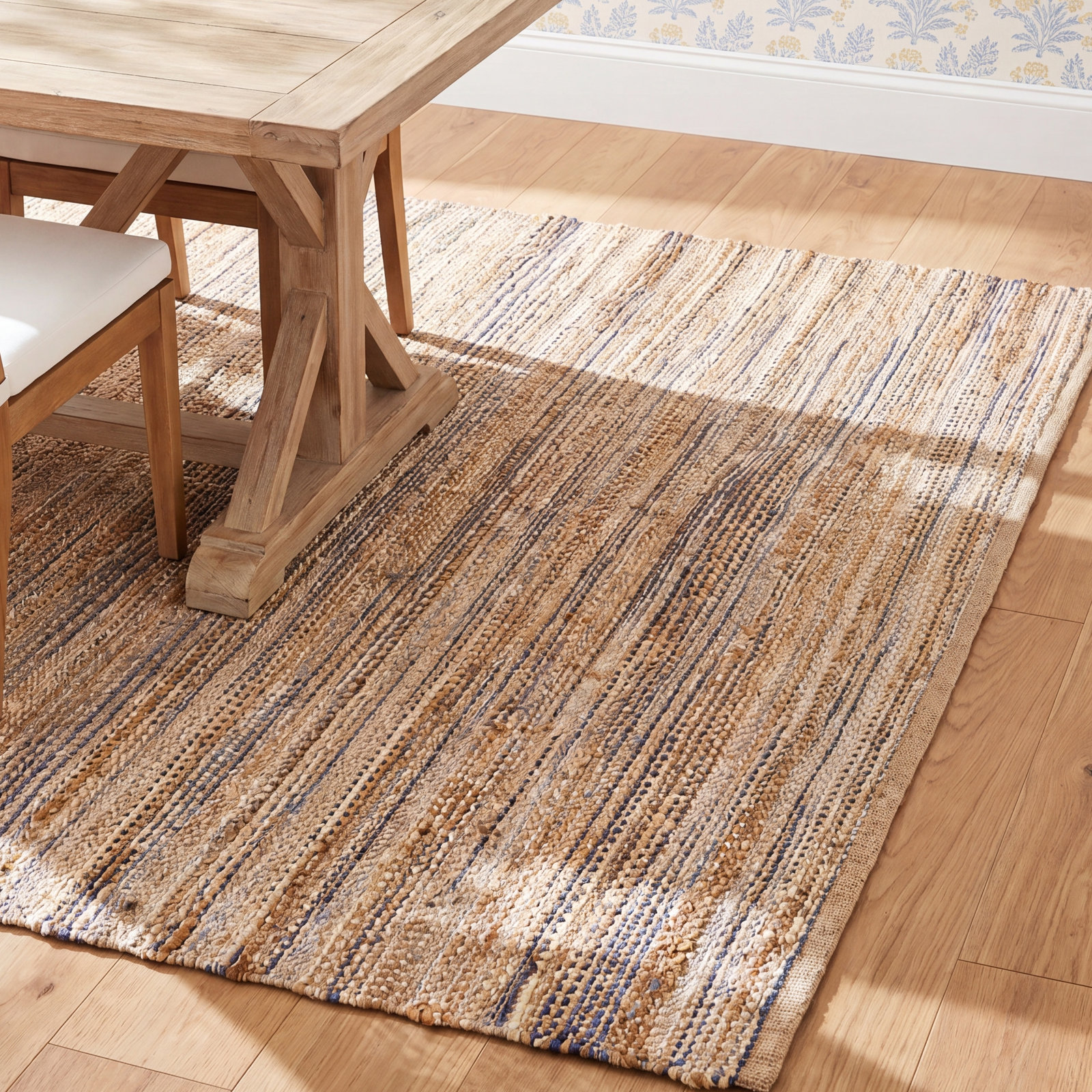 Fallbrook Hand-Woven Striped Jute Rug, Rectangle 8' x 10'