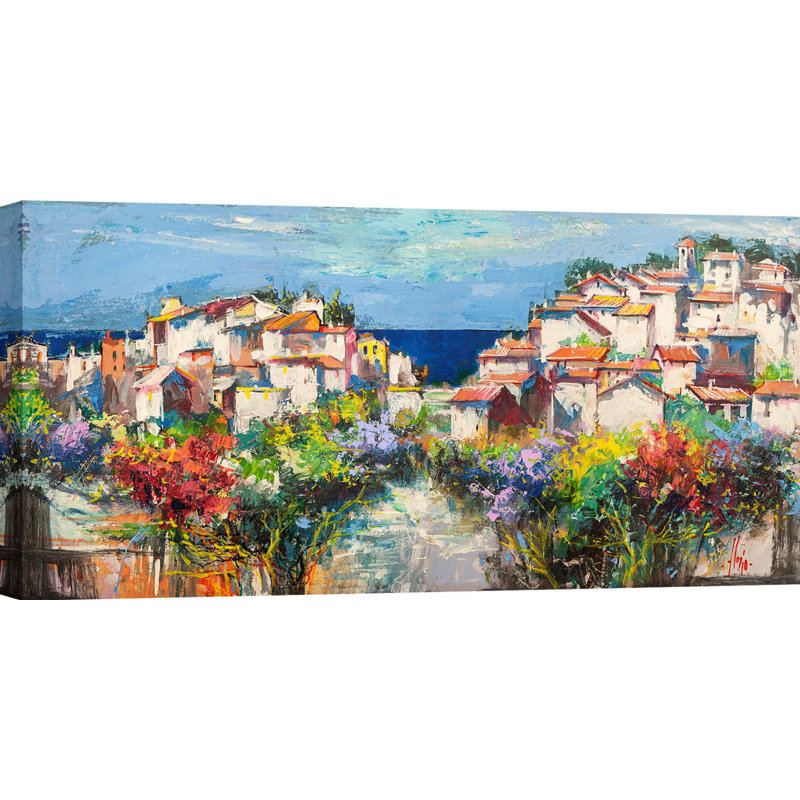 2LR6359 Village On The Sea by Luigi Florio - Wrapped Canvas Art Prints, 50cm H x 100cm W x 4cm D
