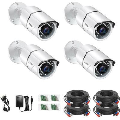 1080P Add-On Wired Home Security Camera Kit Indoor/Outdoor for Analog DVR, 120ft Night Vision -  ZOSI, 4AK-2612B-WS-US