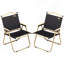 Ensemble de 2 chaises de camping pliantes, légères et portatives, parfaites pour les fêtes, la pêche, le pique-nique et la randonnée, noir